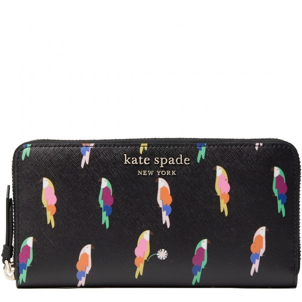EUC Kate Spade Flock Party Large Continental Wallet in Black Multi!!